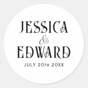 Elegant Simple Modern Minimal Script Photo Chic Classic Round Sticker