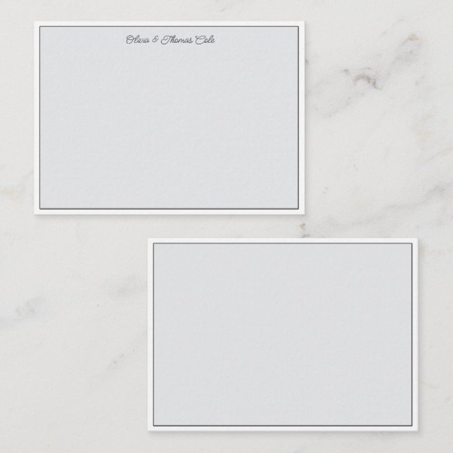 Elegant Simple Modern Minimal Slate Wedding Couple Card (Front/Back)