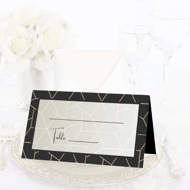Elegant Simple Modern Minimalist Black and Gold    Place Card (Creator Uploaded)