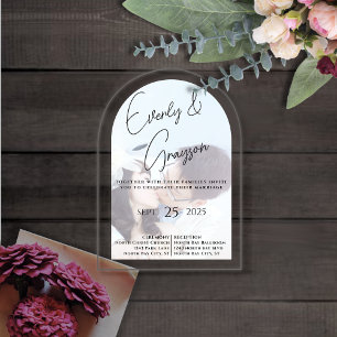Elegant Simple Modern Minimalist Photo Wedding Acrylic Invitations