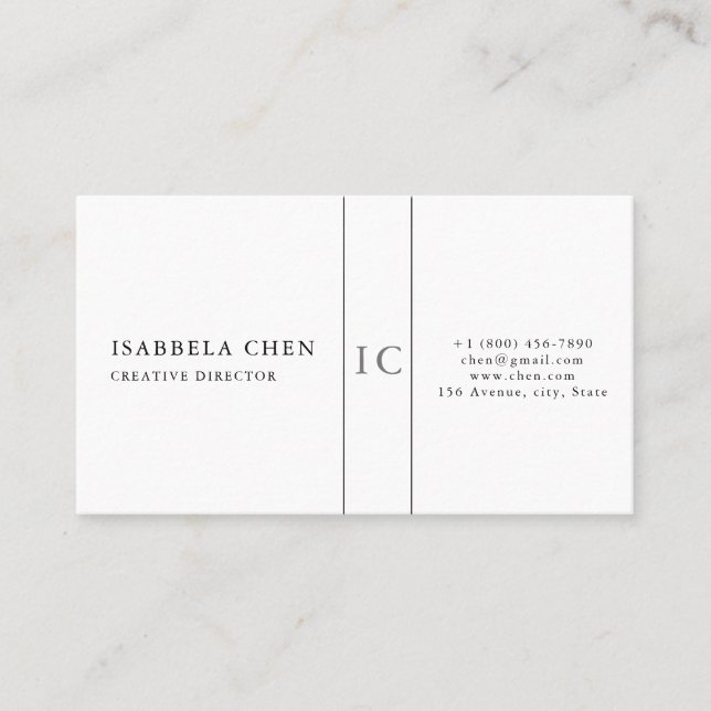 Elegant Simple Modern Monogram Business Card (Front)