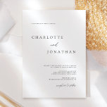 Elegant Simple Modern White Wedding Invitation<br><div class="desc">Elegant Simple Modern White Wedding Invitation</div>