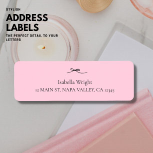 Elégant Simple Moderne Blanc Rose Bow noir