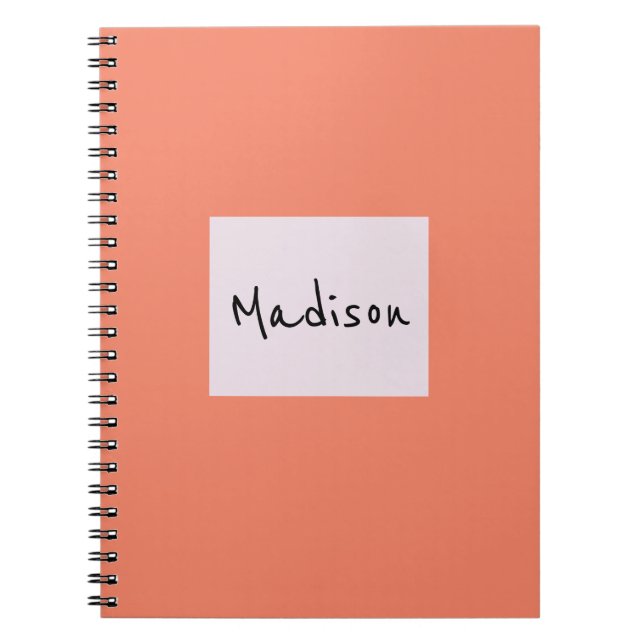Elégant simple moderne Carnet de nom personnalisé (Devant)