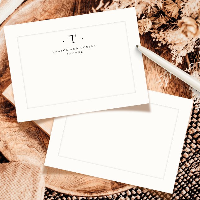 Elegant Simple Monogram Couple Initial Platemark Card (Creator Uploaded)
