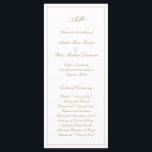 Elegant Simple Monogram Formal Gold Wedding Program<br><div class="desc">Traditional style Wedding Program featuring a simple and classic design with your monogram at the top along with your wedding details in an elegant faux gold script surrounded by a border. The colour may be changed to any colour you wish by clicking the "customize" button. This Wedding Program with a...</div>