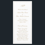 Elegant Simple Monogram Formal Gold Wedding Program<br><div class="desc">Traditional style Wedding Program featuring a simple and classic design with your monogram at the top along with your wedding details in an elegant faux gold script surrounded by a border. The colour may be changed to any colour you wish by clicking the "customize" button. This Wedding Program with a...</div>