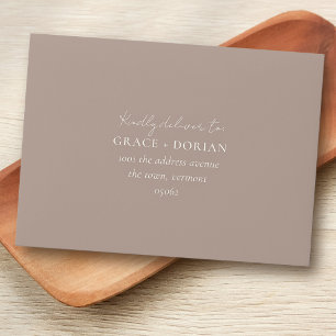 Elegant Simple Neutral Rustic Address RSVP Wedding Envelope