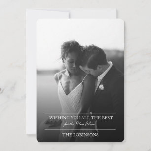 Elegant Simple NEW YEAR Holiday Card with Photo