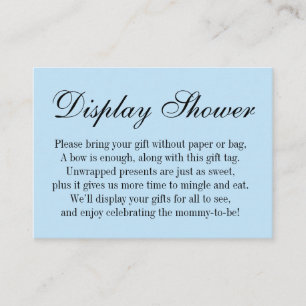 Elegant, Simple No Wrap Baby Shower, Baby Blue Enclosure Card