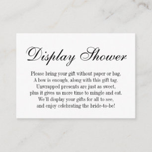 Elegant, Simple No Wrap Bridal Shower Gift Card