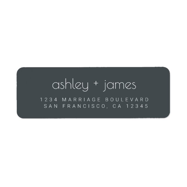 Elegant Simple Off-Black Wedding Return Address (Front)