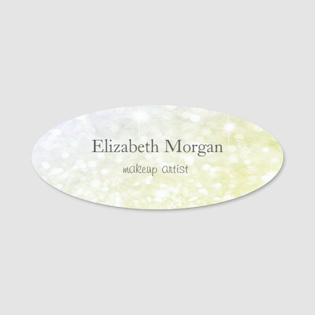 Elegant  Simple  Ombre Green Name Tag (Front)