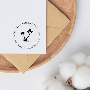 Elegant Simple Palm Tree Family Return Address Self-inking Stamp