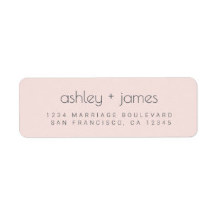 Élégant simple Pastel Mariage rose Adresse de reto