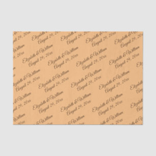 Elegant Simple Peach Monogram Wedding Tissue Paper