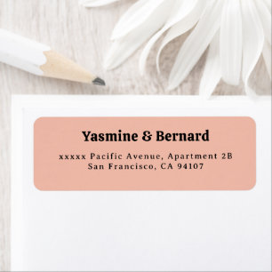 Elegant Simple Peach Wedding Return Address