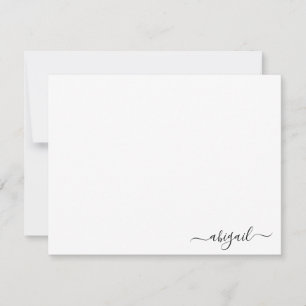 Elegant Simple Personalized Script White Card
