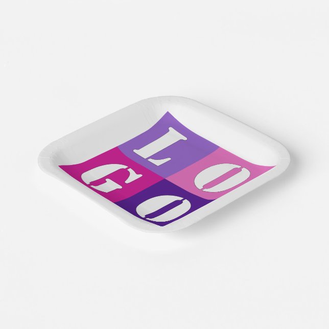 Elegant Simple Personalized Wedding Custom Idea  Paper Plate (Angled)