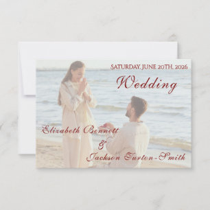 Elegant Simple Photo Minimal Romantic  RSVP Card