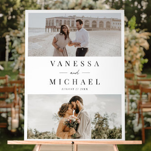 Elegant Simple Photo Wedding Acrylic Sign