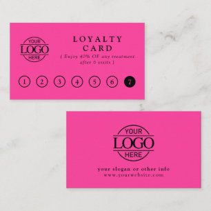 Elegant Simple Pink Branded Customer Rewards Loyalty Card