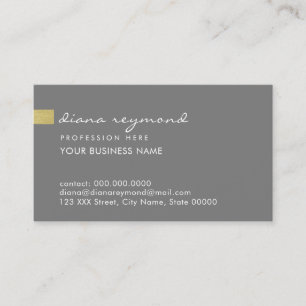 Elegant simple plain basic grey professional business card