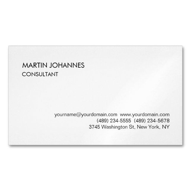 Elegant Simple Plain Black White Business Card (Front)