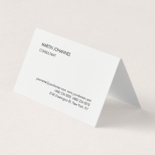 Elegant Simple Plain Black White Personalized Business Card