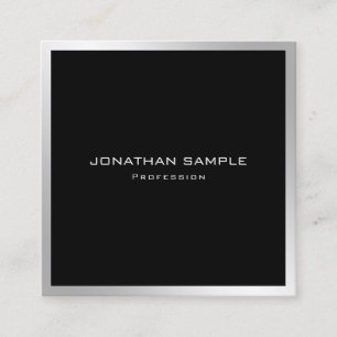 Elegant Simple Plain Modern Silver Professional Square Business Card