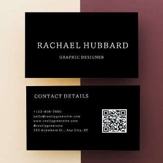 Elegant Simple Professional Black Business Card