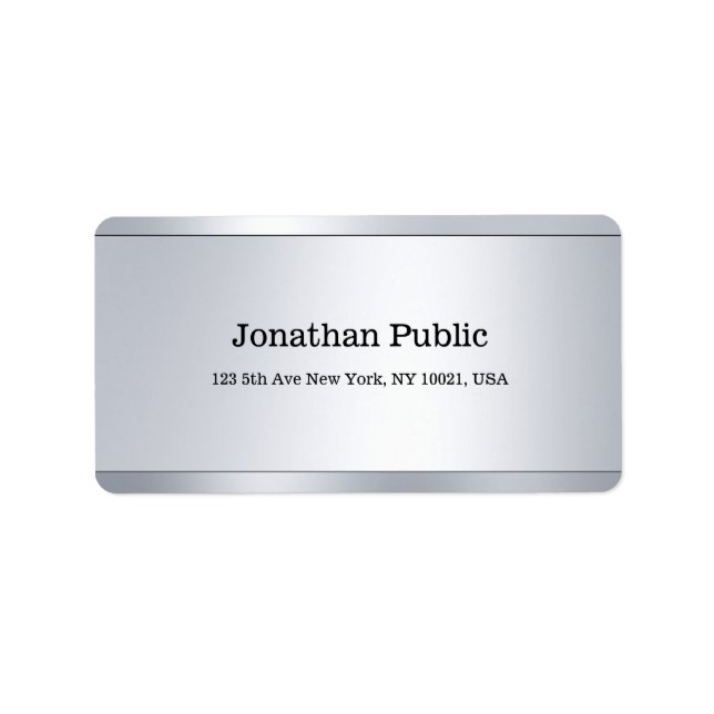 Elegant Simple Professional Silver Template Modern Label (Front)