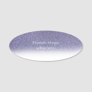 Elegant  Simple Purple Glitter Bokeh Ombre Name Tag