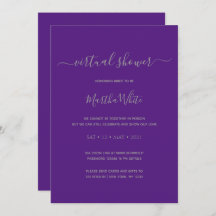 Elegant Simple Purple Silver Virtual Bridal Shower