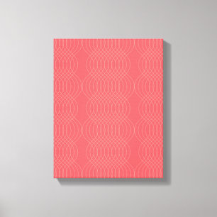 Elegant, simple, red, modern wavy lines canvas print