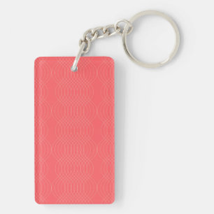 Elegant, simple, red, modern wavy lines keychain