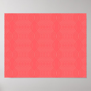 Elegant, simple, red, modern wavy lines poster