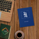 Elegant Simple Royal blue monthly Planner<br><div class="desc">Simple Elegant Royal Blue Minimalist Planner is perfect for everyday uses, office workers, event planners, or for any professional as well as personal usage. Its design is sleek, minimal, simple, elegant, and modern, and perfect corporate look. comes with a customizable year and name, a perfect way to personalize it. This...</div>