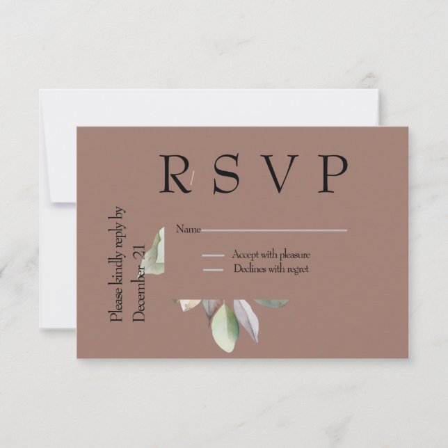 Elegant simple  RSVP card (Front)