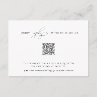 Elegant Simple Rsvp Card with QR Code