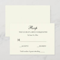 Elegant Simple RSVP Ivory