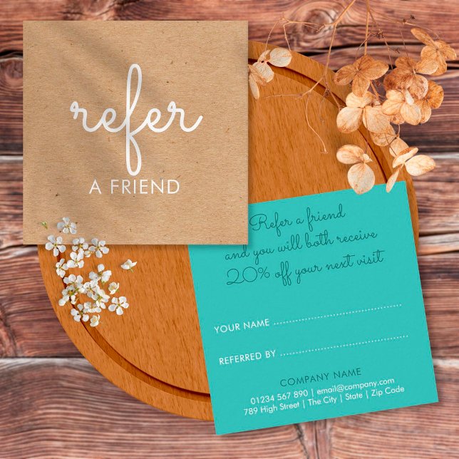 Elegant Simple Rustic Kraft Referral Card (Creator Uploaded)