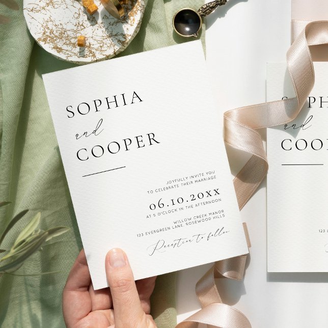 Elegant Simple Rustic Wedding Invitation (Creator Uploaded)