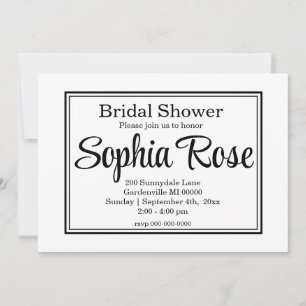 Elegant Simple script bridal shower  Invitation