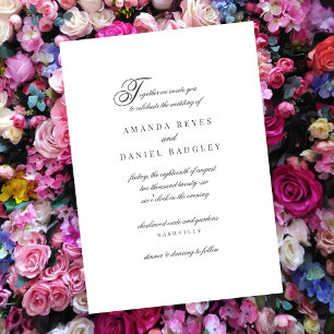 Elegant Simple Script Calligraphy Budget Wedding Invitation