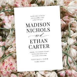 Elegant Simple Script Calligraphy Wedding Invitation