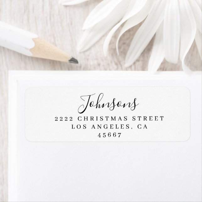 Elegant Simple Script Family Return Address (En situation)