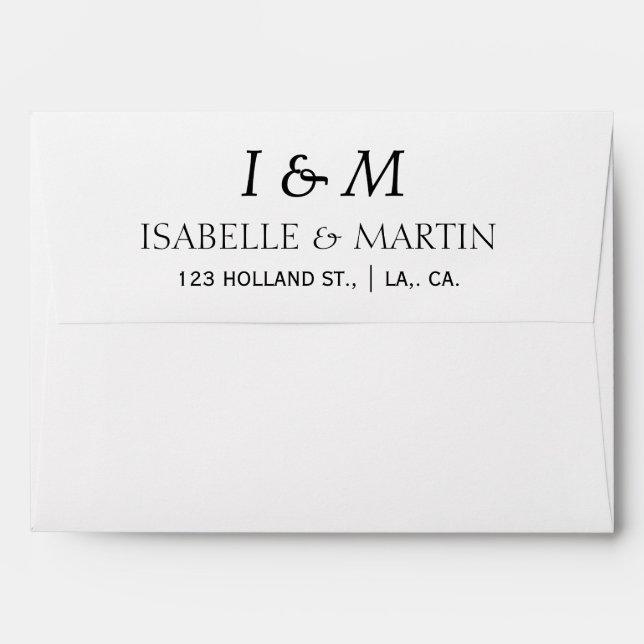 Elegant Simple Script Modern Wedding Envelope (Back (Top Flap))