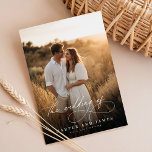 Elegant Simple Script QR Code Photo Budget Wedding Invitation<br><div class="desc">Introducing our Elegant Simple Script QR Code Photo Budget Wedding Invitation, perfect for elegant weddings. These minimalist and modern invitations feature stylish black and white calligraphy, blending romance and sophistication. The chic photo card captures timeless beauty, ideal for any weddings. With a contemporary QR code for easy access to wedding...</div>