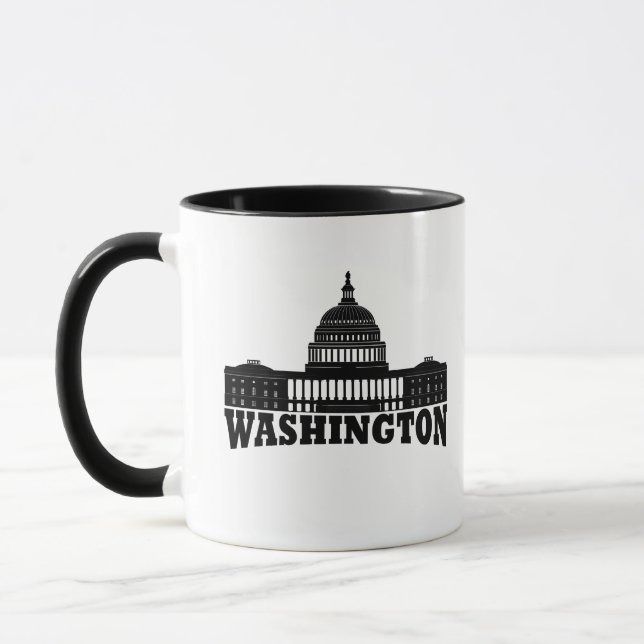 Elegant Simple Script Washington DC Mug (Left)
